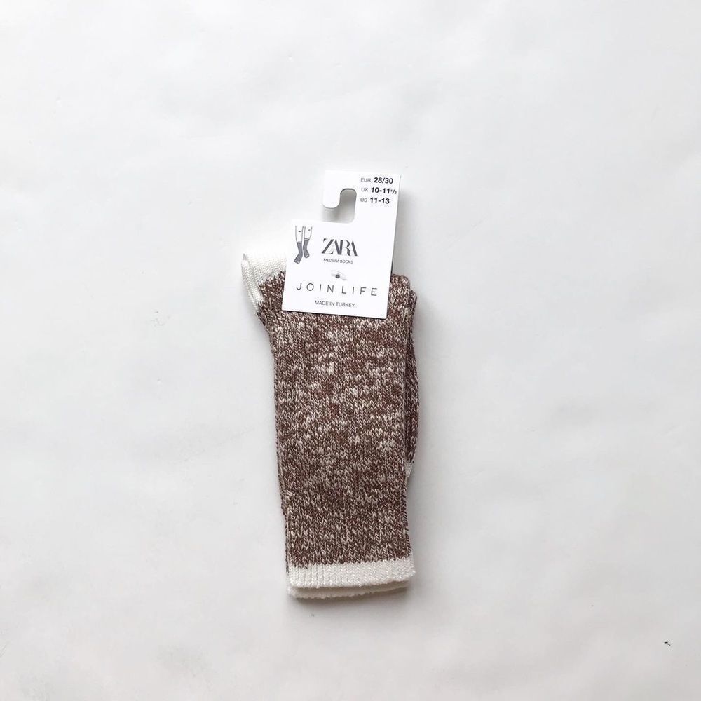 Zara NWT brown twisted socks 6-7Y